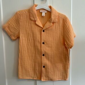 5T Boys Linen Shirt Light Orange